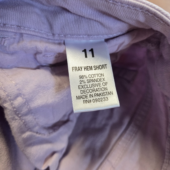 Bullhead Light Purple Jean Shorts Frayed Hem Distressed Size 11 - Picture 3 of 6